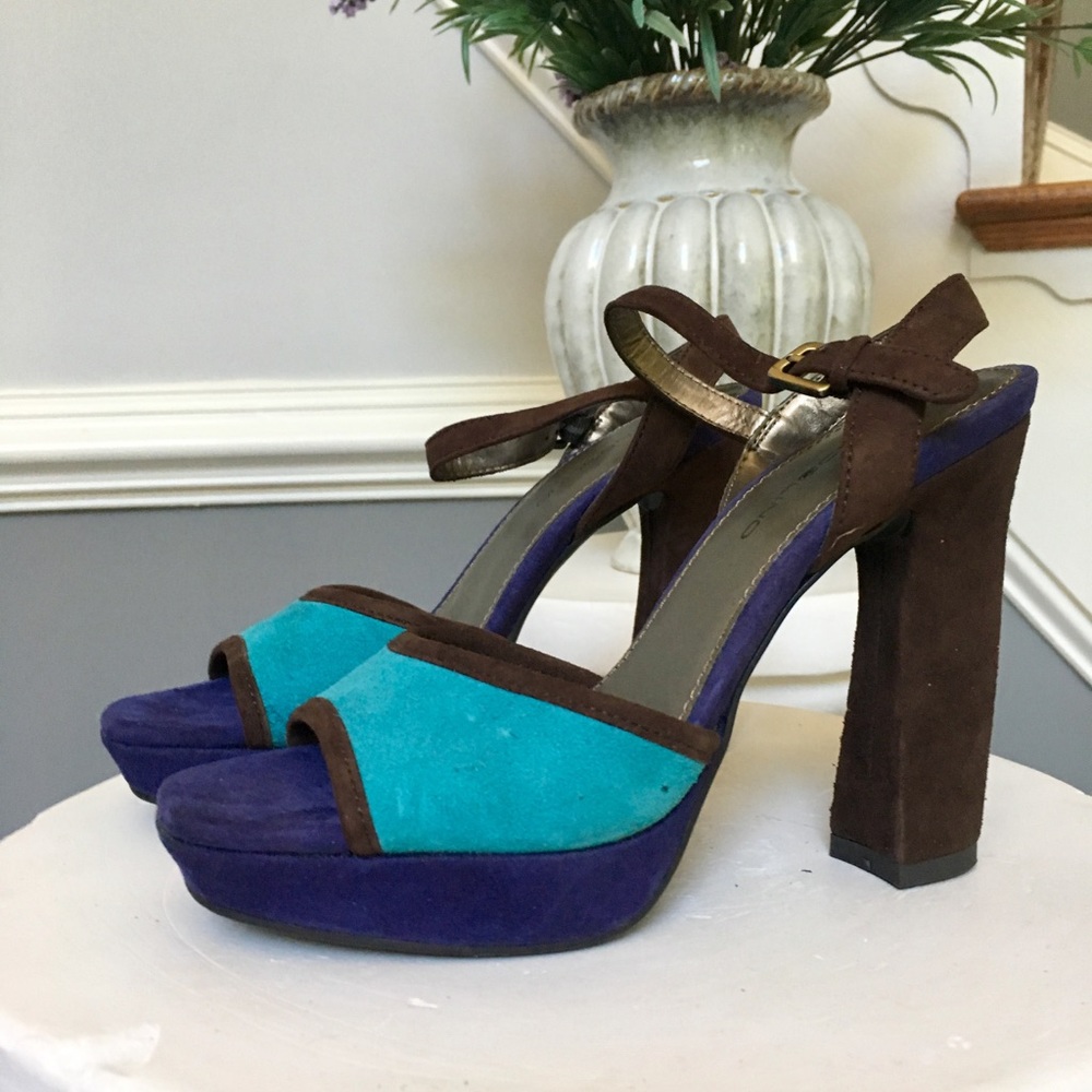 Cute colorblock heels with platform